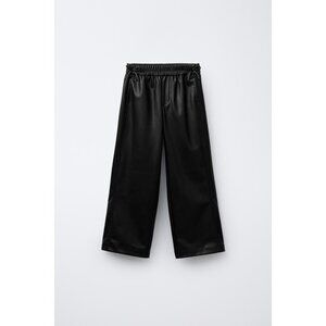 We The Free Black Faux Leather Wide-Leg Palazzo Pants Size XL Goth Minimalist